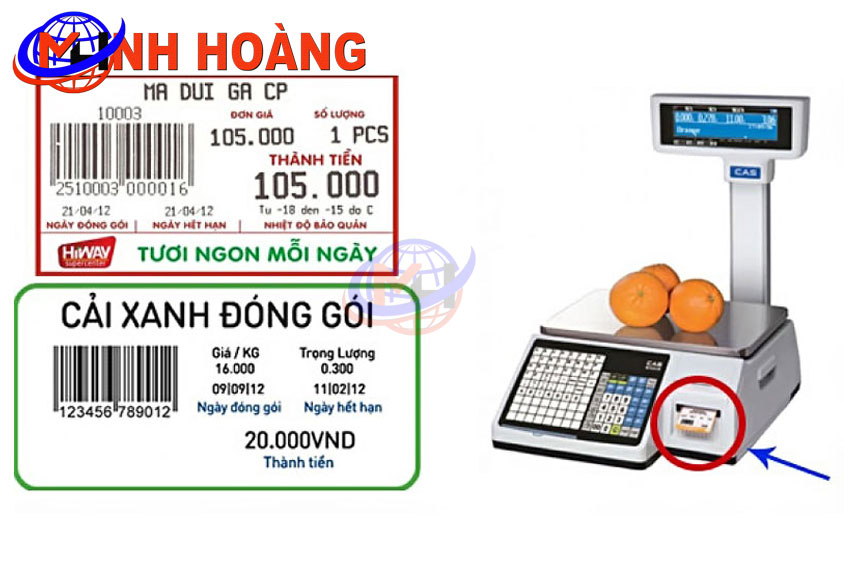 Cân siêu thị in tem mã vạch CAS CL5200 2 Cân điện tử CAS CL5200