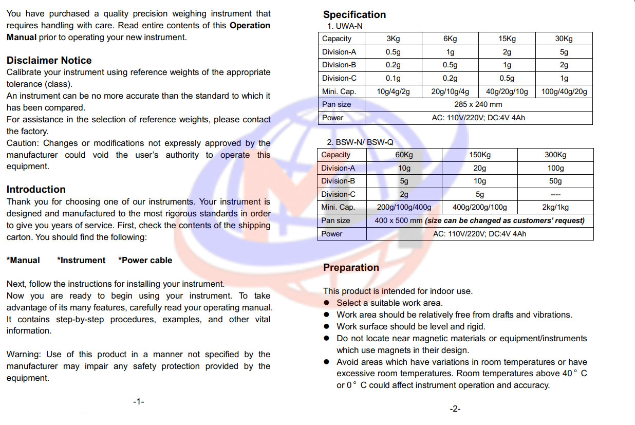 Hướng dẫn sử dụng toàn tập cân UWA-N UTE2