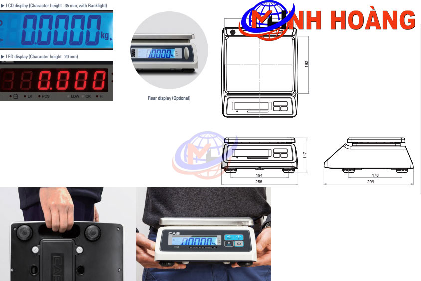 Tính năng mở rộng của cân thủy Sản CAS SWII W